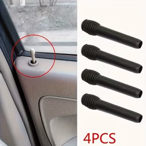 4pcs Black Plastic Door Lock Pull Knobs