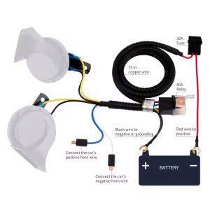 Universal 80A 12V Horn Wire Wiring Harness Relay Kit