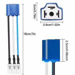 H4 Sockets H4 9003 HB2 Wiring Harness H4 to 3 Pin Adapter Headlight Connector