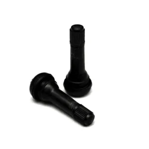 2 pcs Upgraded TR414 Aluminium Black Rubber Snap-in Tire Valve Stem